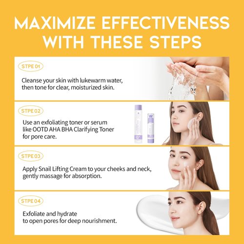 #OOTD Snail Mucin Moisturizer Cream - Deep Hydrating Anti-Aging Face & Neck Cream (3.38 Fl Oz)