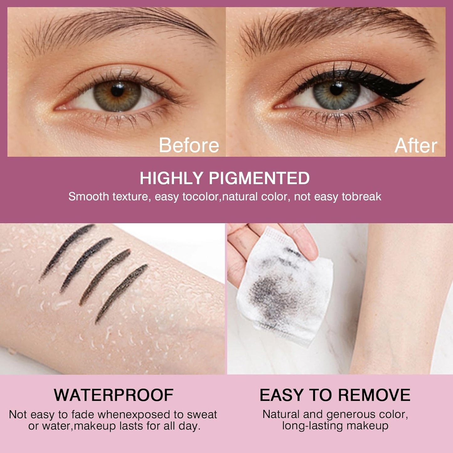Skiennix Eyeliner Set - 3 In 1 Waterproof Kit with Brown Liquid & Pencil | Long-Lasting, Smudge-Proof