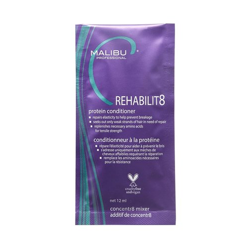 Malibu C REHABILIT8 Smoothing Protein Conditioner - Hydrating Formula to Replenish Hair Protein & Prevent Breakage - 12 oz