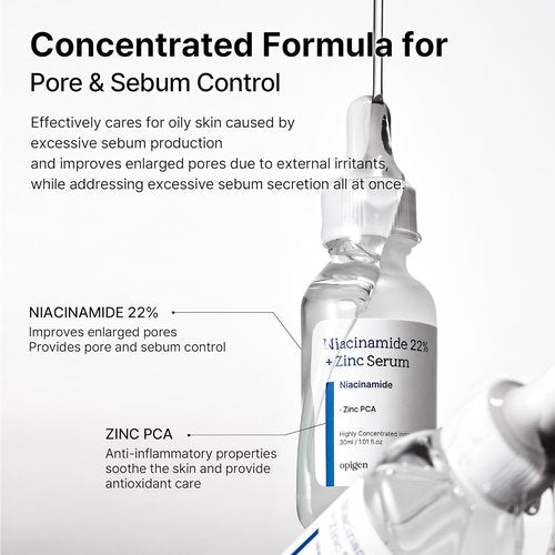 Regine Switzerland Niacinamide 22% + Zinc Serum - Pore Reducer for Acne-Prone Skin | 1oz