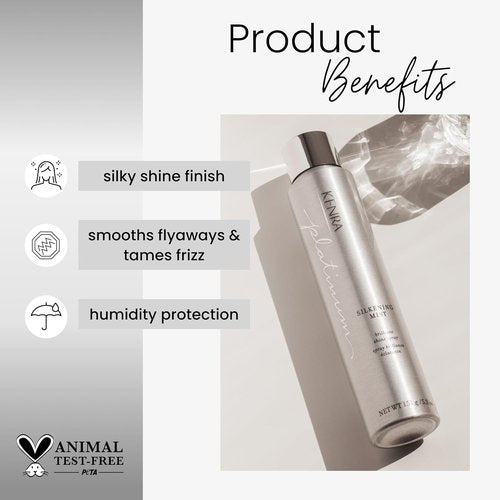 Kenra Professional Platinum Silkening Mist - Shine Spray for Smooth Flyaways & Frizz Control | All Hair Types