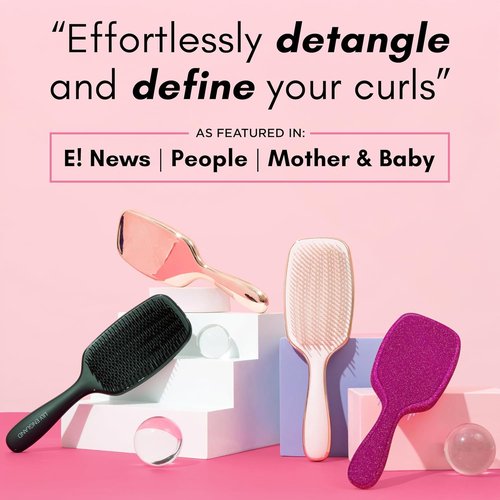 Lily England Detangling Brush - Pain-Free Styling for Curly Hair | Flexible Bristles in Rose Gold