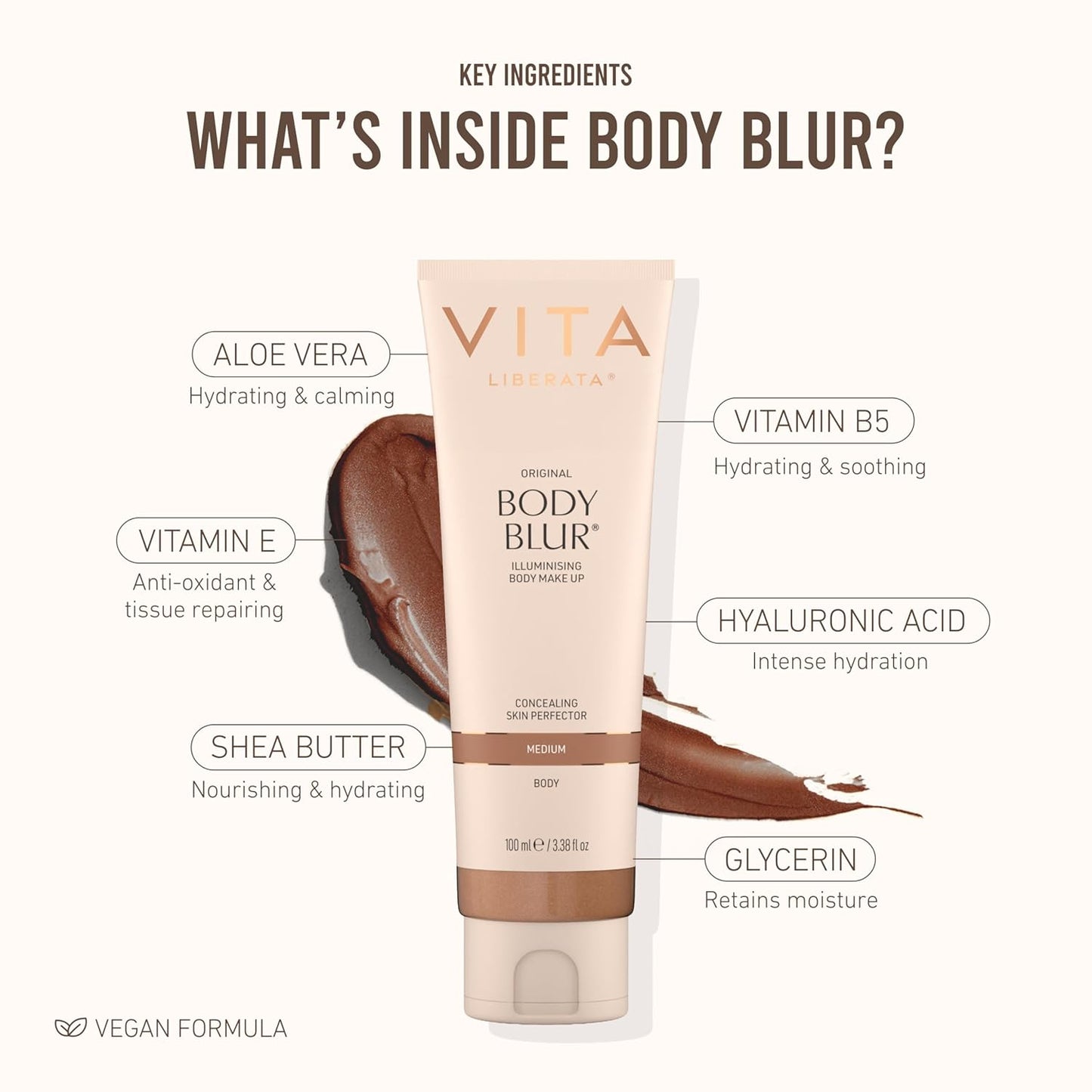 Vita Liberata Body Blur - Skin Perfecting Body Foundation for Flawless Bronze Glow | Easy Application, Evens Skin Tone