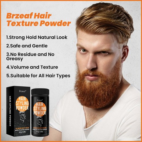 Brzeaf Hair Styling Powder - Medium to Strong Hold for Texture & Volume | Natural Look for All Hair Types