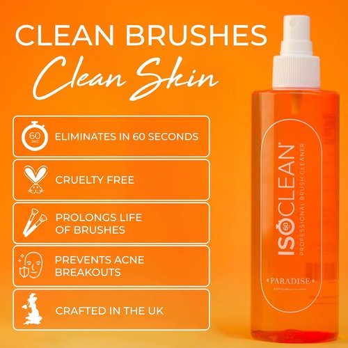 ISOCLEAN Makeup Brush Cleaner - Gentle Daily Solution for Reduced Buildup & Improved Application | 3 fl oz, Paradise Fragrance