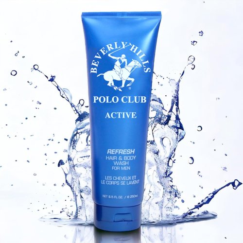 Beverly Hills Polo Club Men's Hair & Body Wash - Active Scent | Refreshing Luxury Cleanser, 8.5 oz