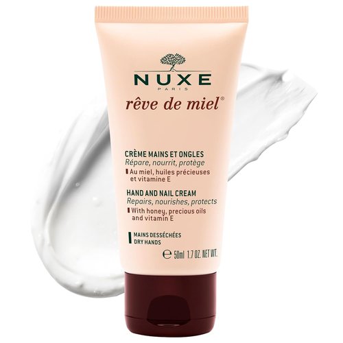 Nuxe Rêve de Miel Hand and Nail Cream - Nourishing Honey & Shea Butter for Dry Hands, 1.7 Fl Oz