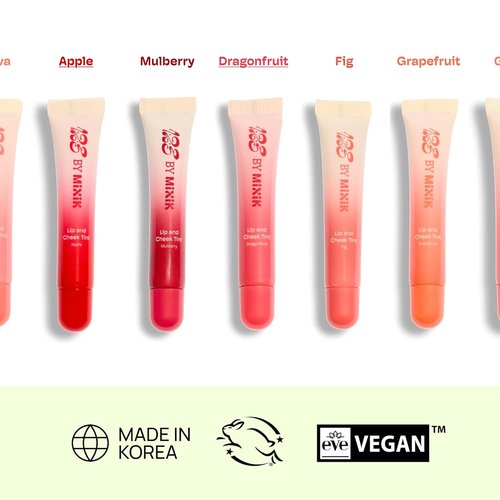 MIXIK Cheeky Blush Tint & Lip Stain - Multi-Use, Long-Lasting Makeup with Squalane, 0.3 fl oz (Dragonfruit)