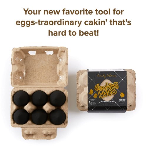 Beauty Bakerie Blending Egg | Latex-Free Makeup Sponge Applicator Set - 6 Pack in Black Egg-cellence