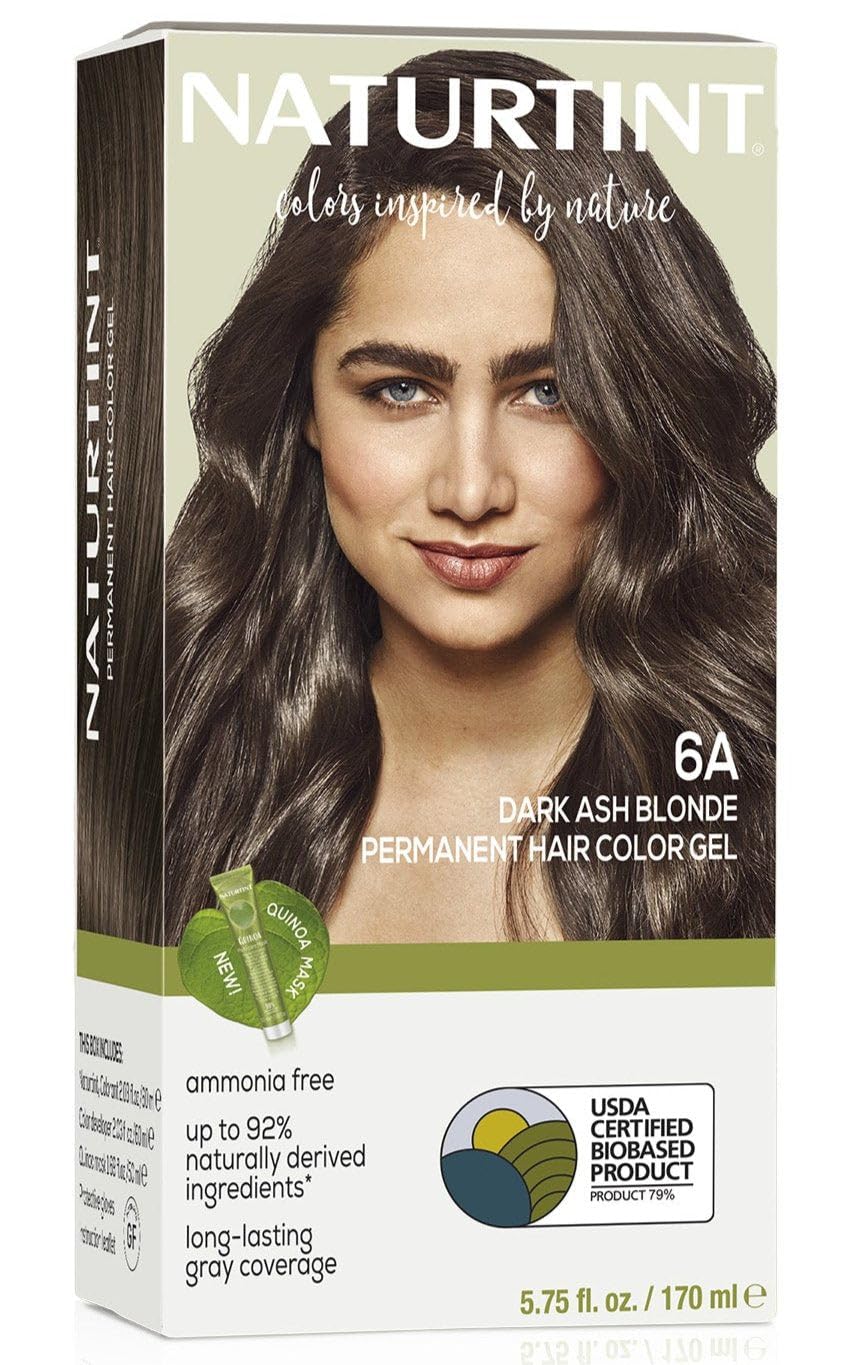 Naturtint 6A Dark Ash Blonde Permanent Hair Color (Pack of 1), Ammonia Free, Vegan, Cruelty Free, up to 100% Gray Coverage, Long Lasting Results (Packaging may vary)