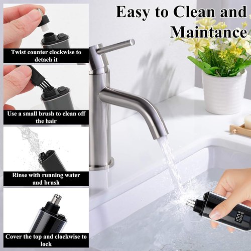 Portable LED Dsiplay Nose and Ear Trimmer Clipper for Men Women,2026 Professional Nose Hair Trimmer with Powerful Motor and Dual-Edge Blades for Smoother Cutting Mini Travel Size