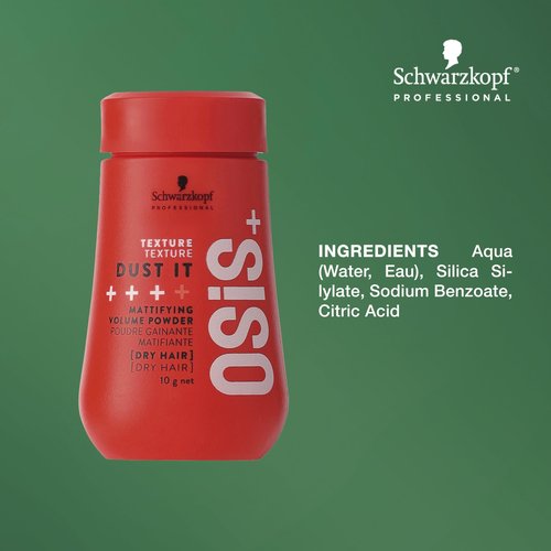 OSiS+ Dust It - Mattifying and Texturizing Volume Powder – Long-Lasting Hold, Strong Control and Separation for Different Hair Styles