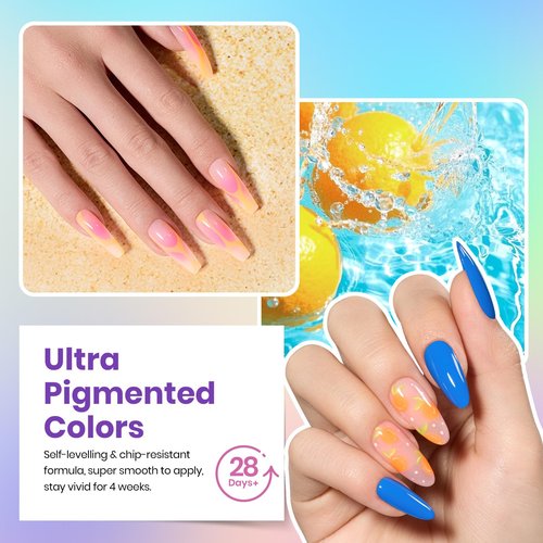 Beetles Spring Gel Nail Polish Set - Vibrarnt Holiday 55 Colors Gel Polish Kit with 5 Pcs Base Glossy Matte Top Coat UV LED Soak off Nail Polish Red Brown Pink Green Blue Easter Gifts for Women