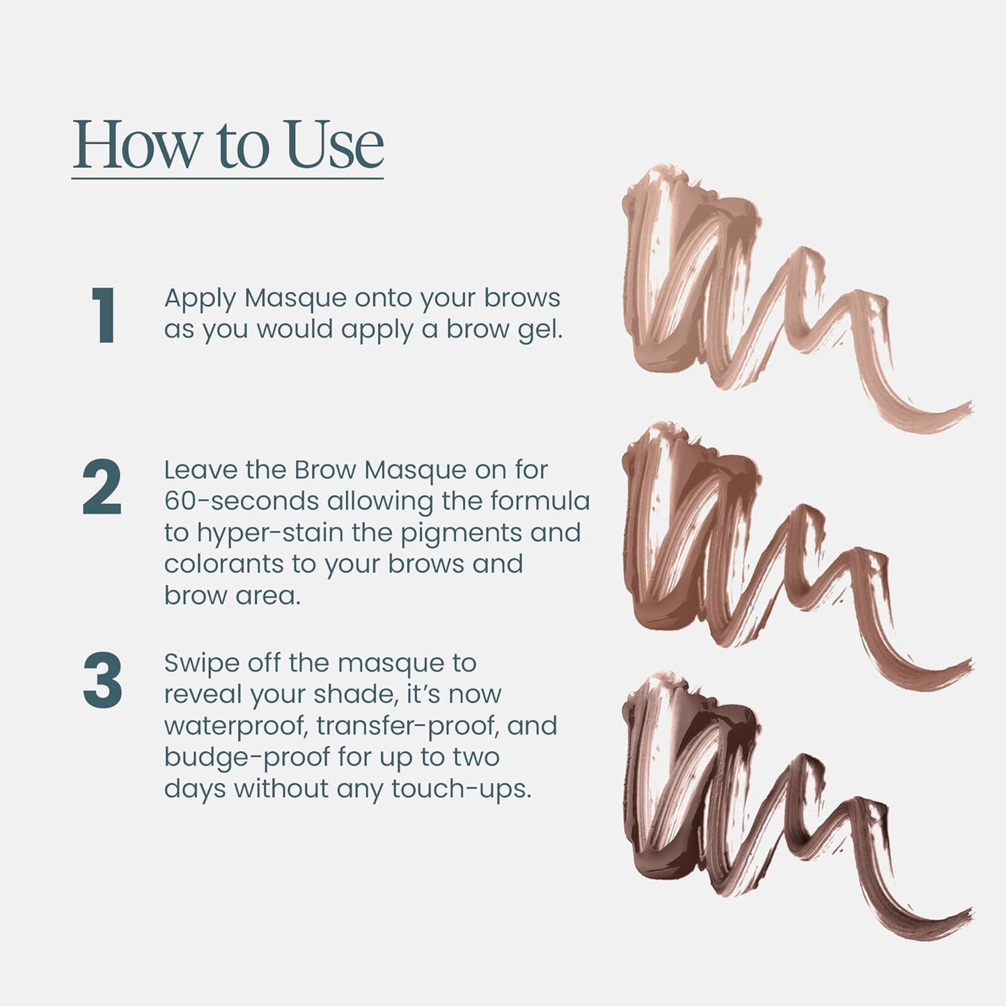 Wonderskin Brow Stain & Go Masque - Long Lasting, Transfer Proof Eyebrow Tint in Dark Brunette