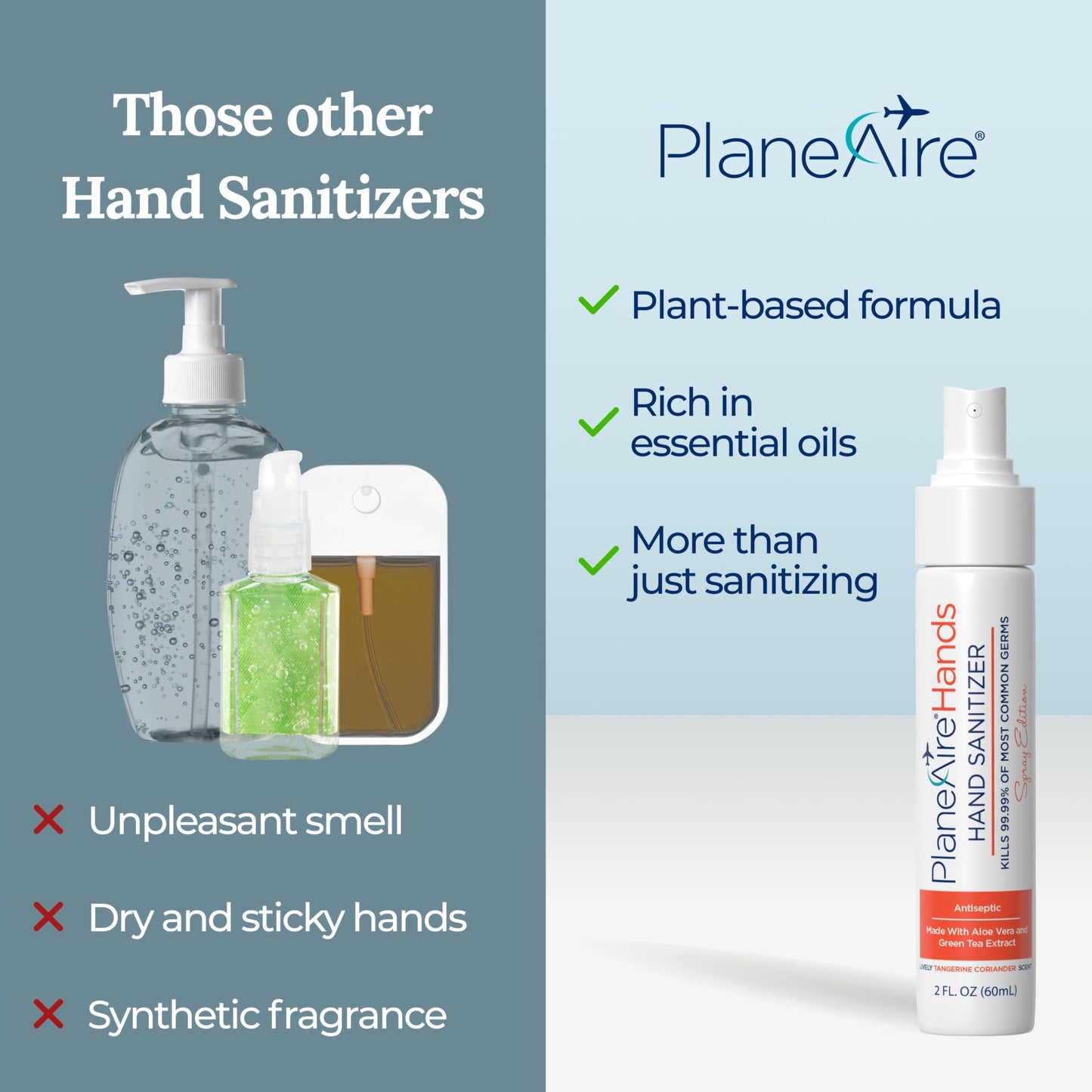 PlaneAire Travel Essentials | Travel Hygiene Kit | Hygiene Essentials | Reusable Bag | TSA Approved | Travel Toiletry Kit | Travel Accessories (Tangerine Coriander)