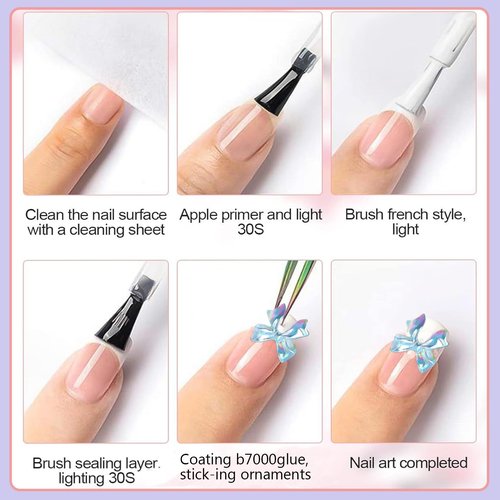 3200Pcs Nail Bow Charms Resin Jelly Rhinestones for Crafting, Multicolor Flatback Rainbow Gems, Bedazzling Crystal 3D Flowers with 3Pcs 10ml B7000 for DIY Crafts Clothing Shoes Nail Art