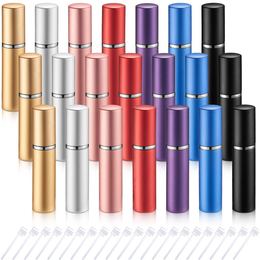 21 Pieces Atomizer Perfume Bottles Atomizer Sprayer for Perfume Refillable Mini Perfume Bottles Bulk with 21 Pieces Perfume Refill Pump for Travel Outgoing (10 ml)