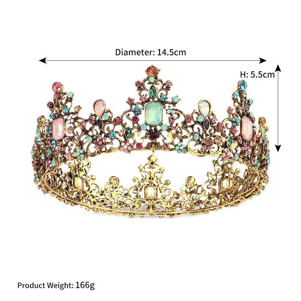 Miallo Baroque Queen Crown - Rhinestone Wedding Crowns and Tiaras for Women