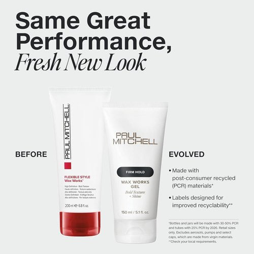 Paul Mitchell Wax Works Hair Gel - High Definition Bold Texture for All Hair Types | 6.8 fl. oz.
