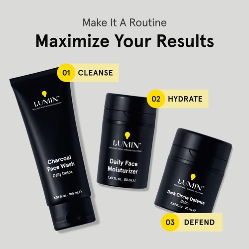 Lumin Men’s Dark Circle Defense Balm – Hydrating Eye Cream with Caffeine & Niacinamide, Korean Skincare for Men, Reduces the Look of Puffiness, Fine Lines & Dark Circles, Daily & Night Use, 20ml