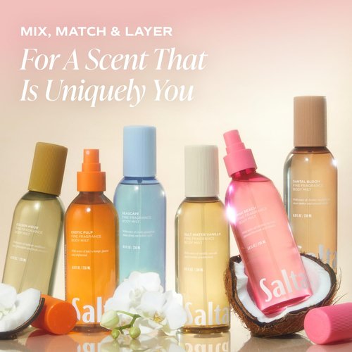 Saltair Body Mist 2 Pack - Long-Lasting Driftwood Scented Lightweight Body Spray | 2x 8oz Bottles