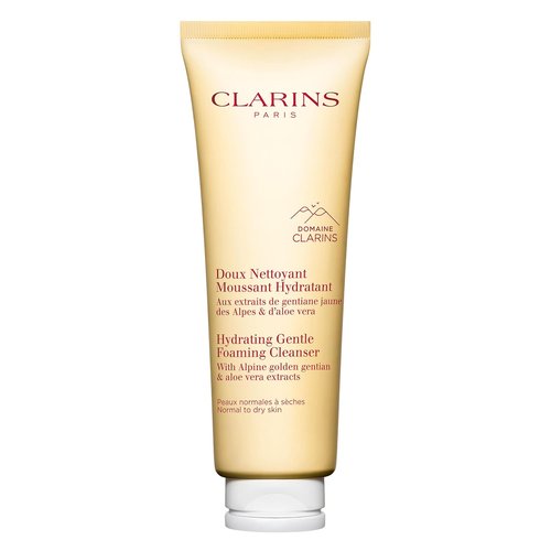 Clarins Hydrating Gentle Foaming Face Cleanser - Soothes & Softens with Aloe Vera | Soap-Free for Normal to Dry Skin