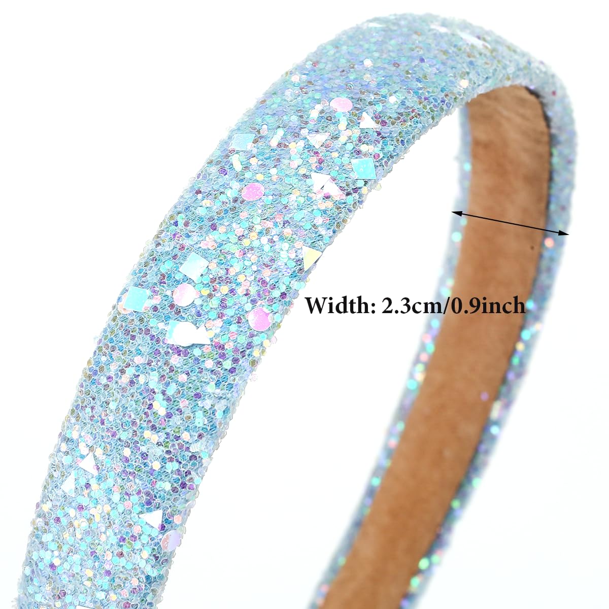 NARUNING 4 Pcs Glitter Headbands, Sparkly Headband Plastic Sequins Hair Hoop Glitter Hairbands for Women and Girls Hair Accessories (4 Pcs Style C)