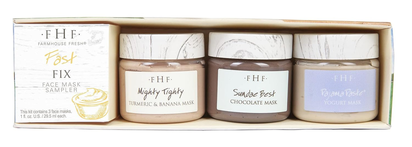 FarmHouse Fresh Fast Fix Face Mask Sampler - 3 Pack of Hydrating Skin Treatments