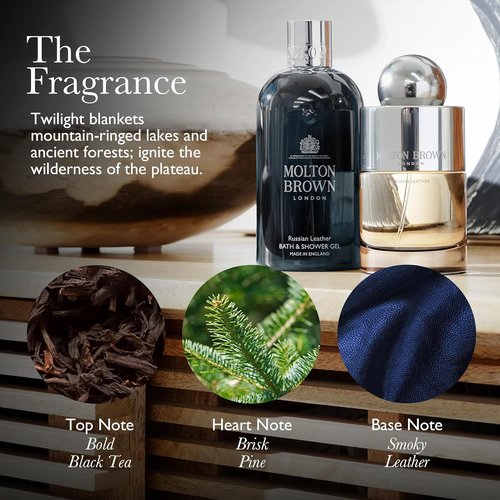 Molton Brown Dark Leather Body Wash - Luxurious Scent | 10 Fl. Oz. Size