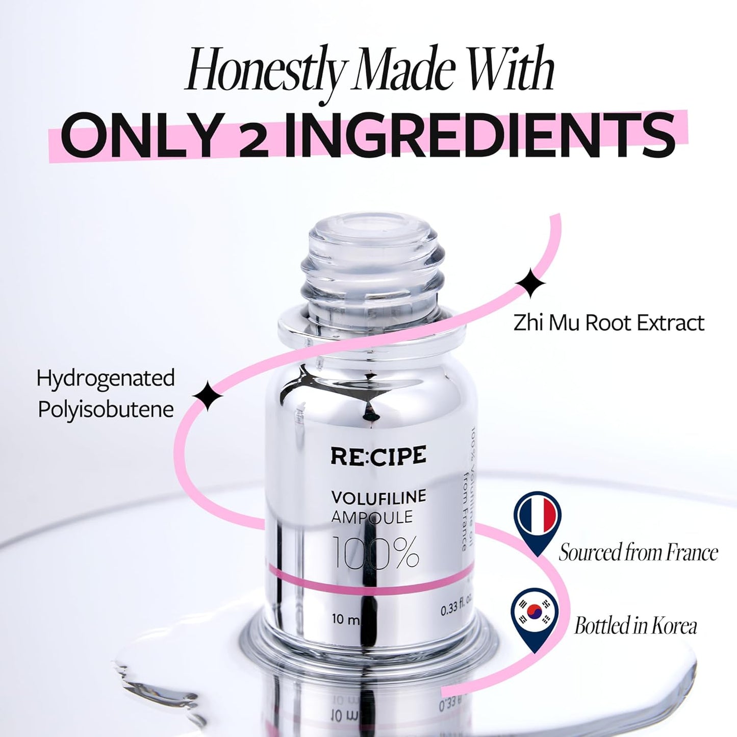 Sederma RECIPE Volufiline 100% Ampoule - Hydrating Pure Serum for Face & Body | Age-Defying Formula (0.33 fl oz)