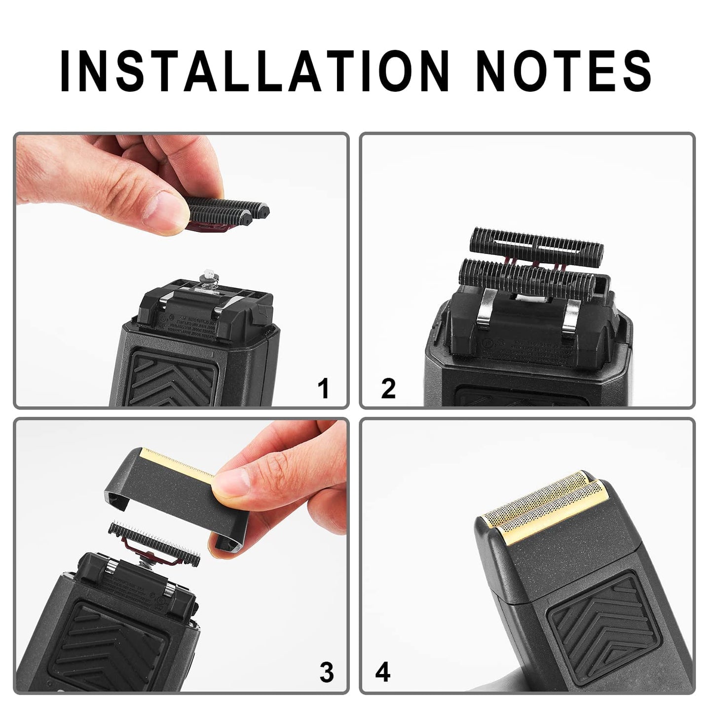 Wahl Professional 5 Star Series Finale Razor Replacement Foil & Bar Assembly - Black Shave Head