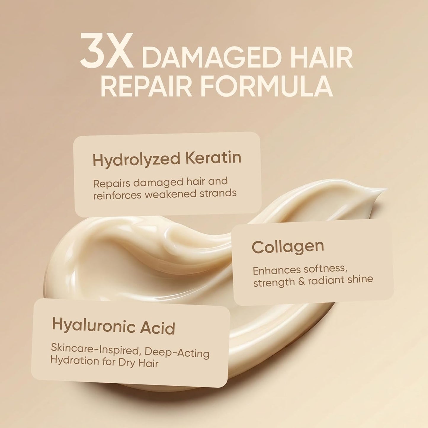 SUNATORIA Keratin Hair Mask - Deep Repair for Dry, Damaged Hair - Hydrolyzed Keratin & Argan Oil | 8.5 fl oz