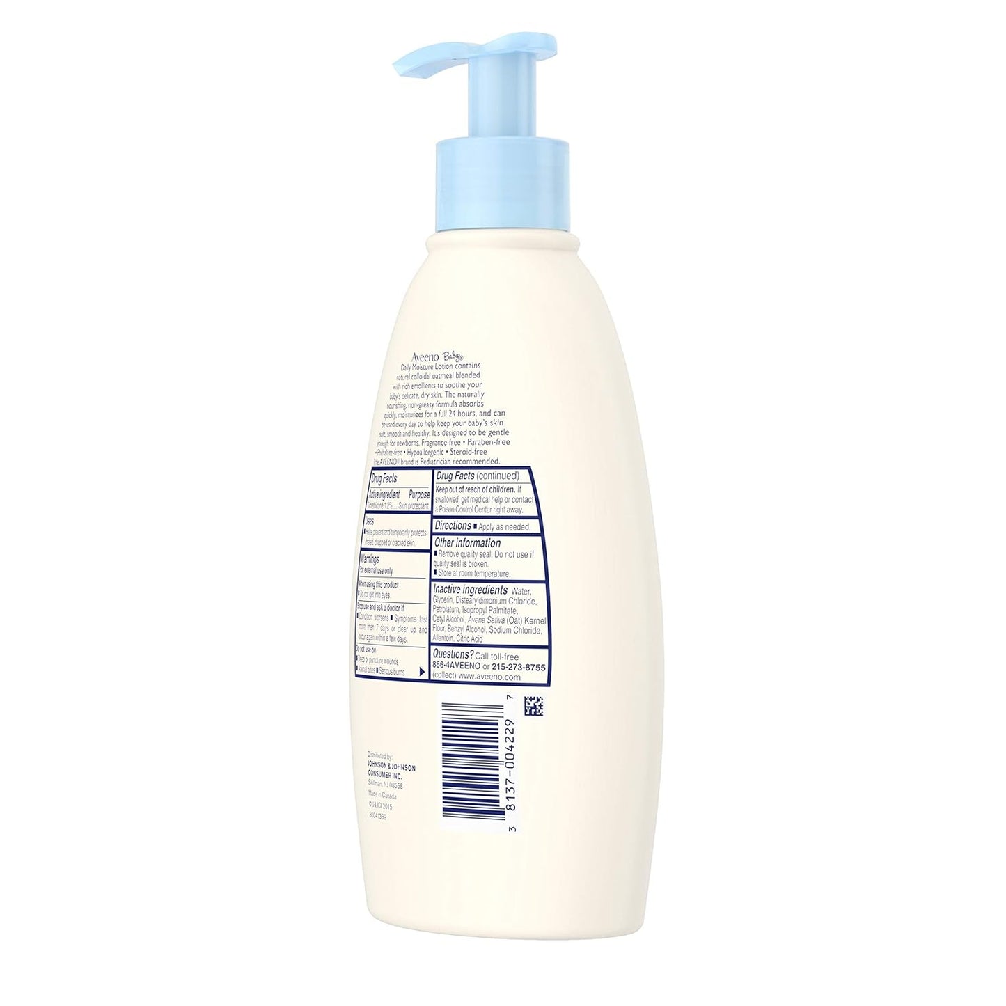 Aveeno Baby Daily Moisture Body Lotion - Hypoallergenic & Fragrance-Free for Sensitive Skin | 12 fl. oz