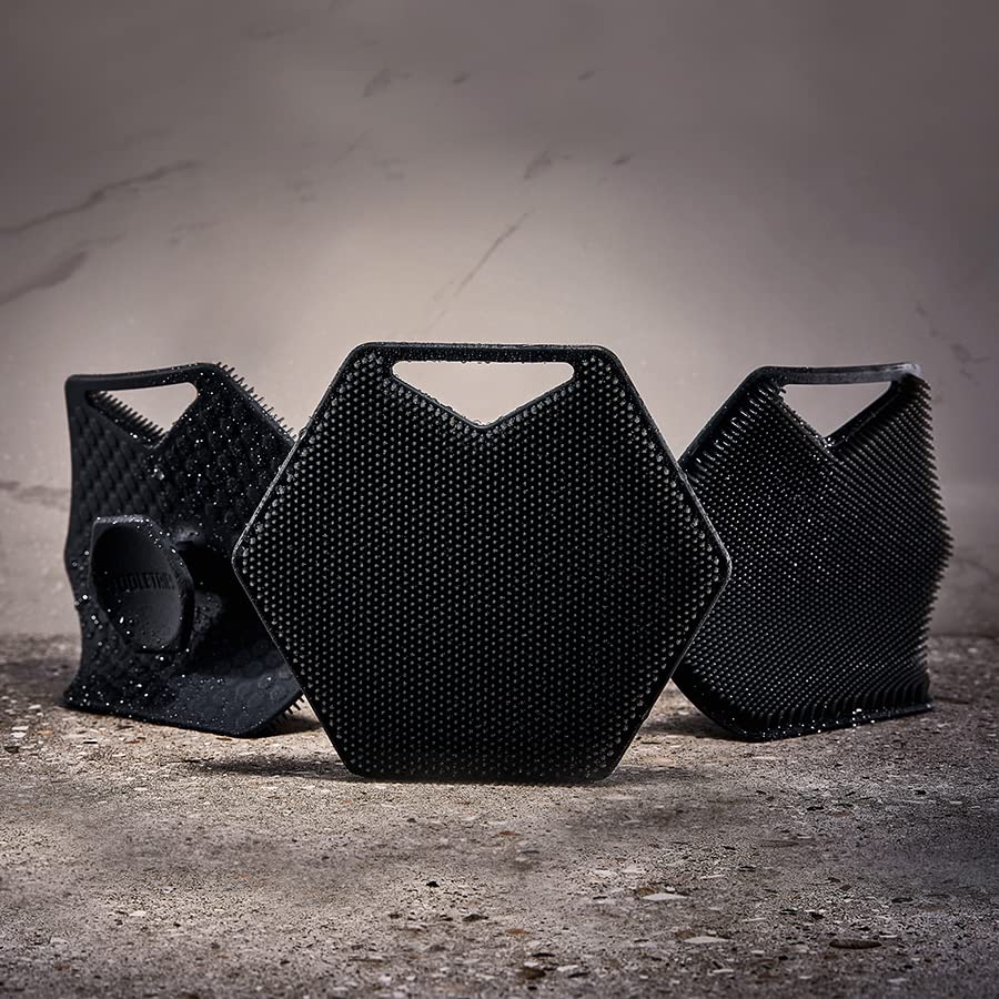 Tooletries - Body Scrubber - Silicone Exfoliating Scrubber - Bathroom & Shower Accessories for Men, Travel Essentials for Men - Durable & Long Lasting Body Wash Scrubber for Men - Charcoal