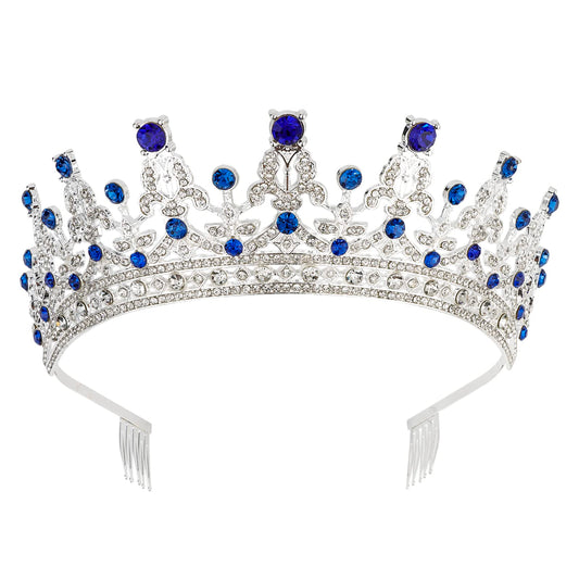 COCIDE Blue Tiaras for Women Crowns for Women Tiaras and Crowns for Women Queen Crown Princess Tiara for Girls Rhinestones Party Bridesmaids Wedding Halloween Costume Cosplay Gift