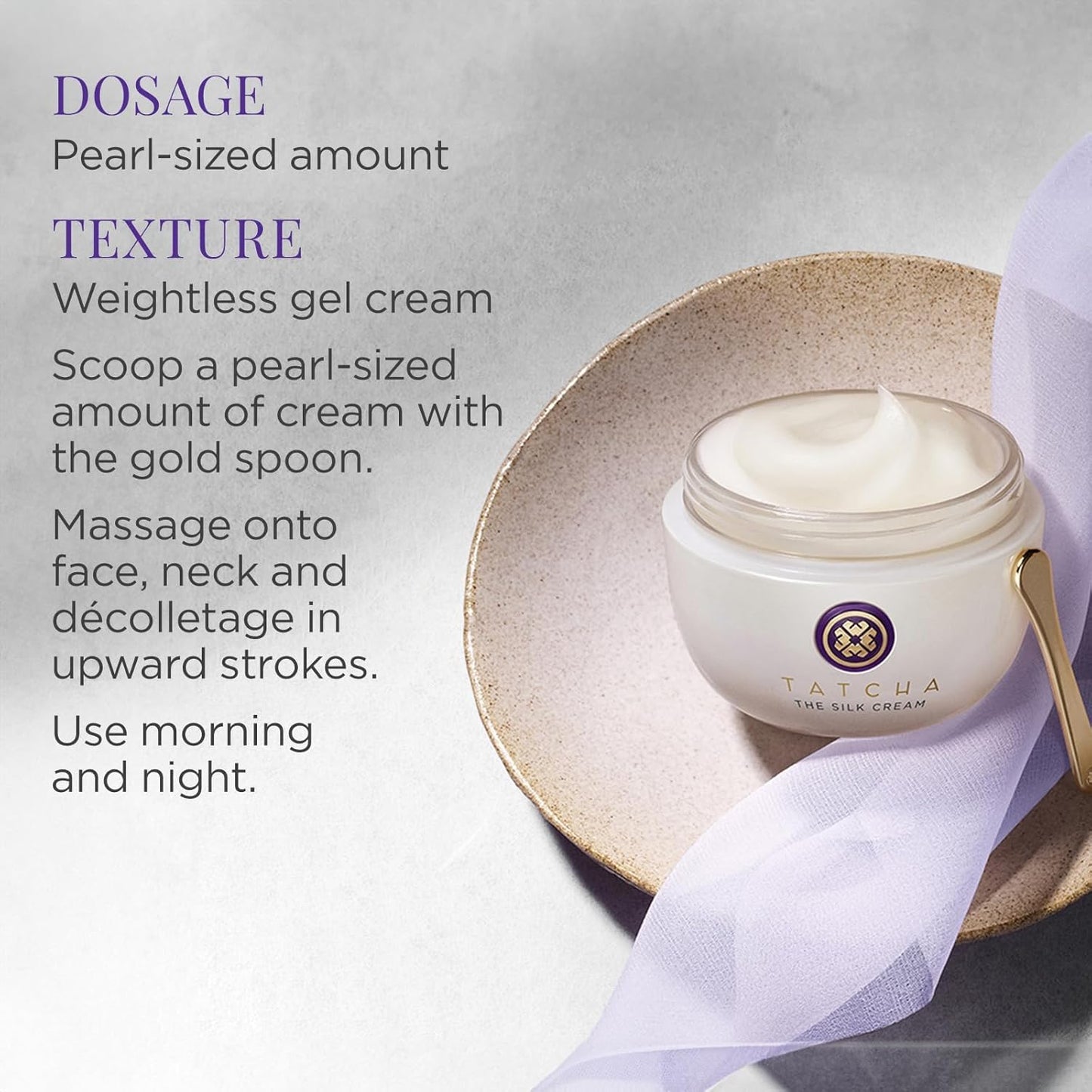 TATCHA Silk Cream Travel-Sized Moisturizer - Line-Smoothing & Firming for Hydration | 15 ml / 0.5 fl. oz.