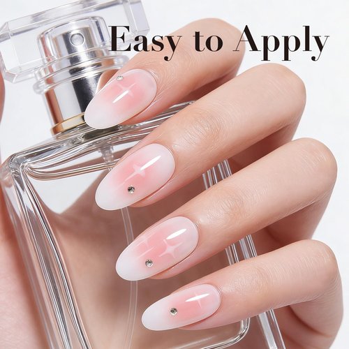 AZUREBEAUTY Jelly Pink Nail Polish - Sheer Light Peach Quick Dry Formula for Home Salon Use