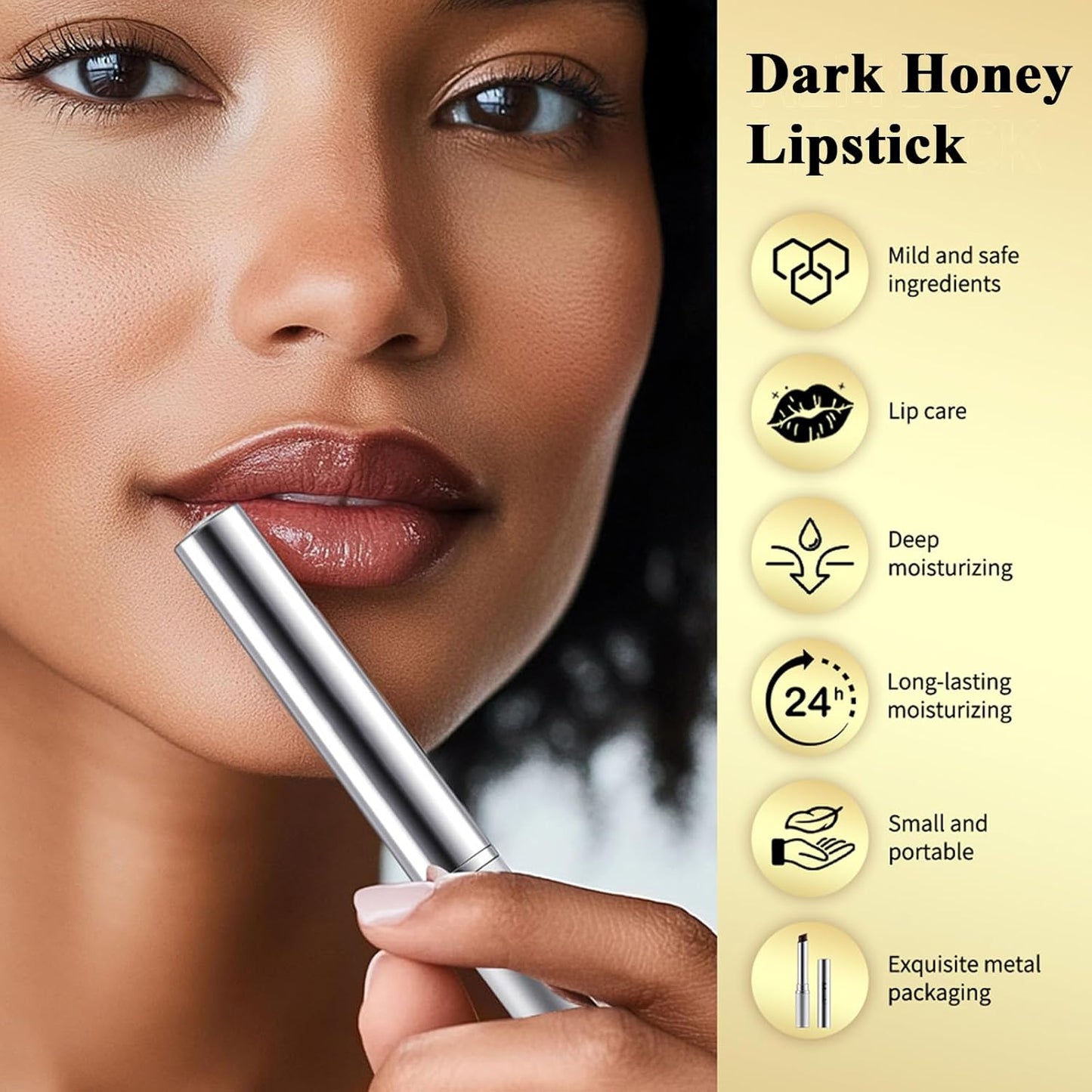 Sheeyoon Honey Lipstick - Hydrating Tinted Lip Balm with Sheer Glossy Finish | 1 PC Black