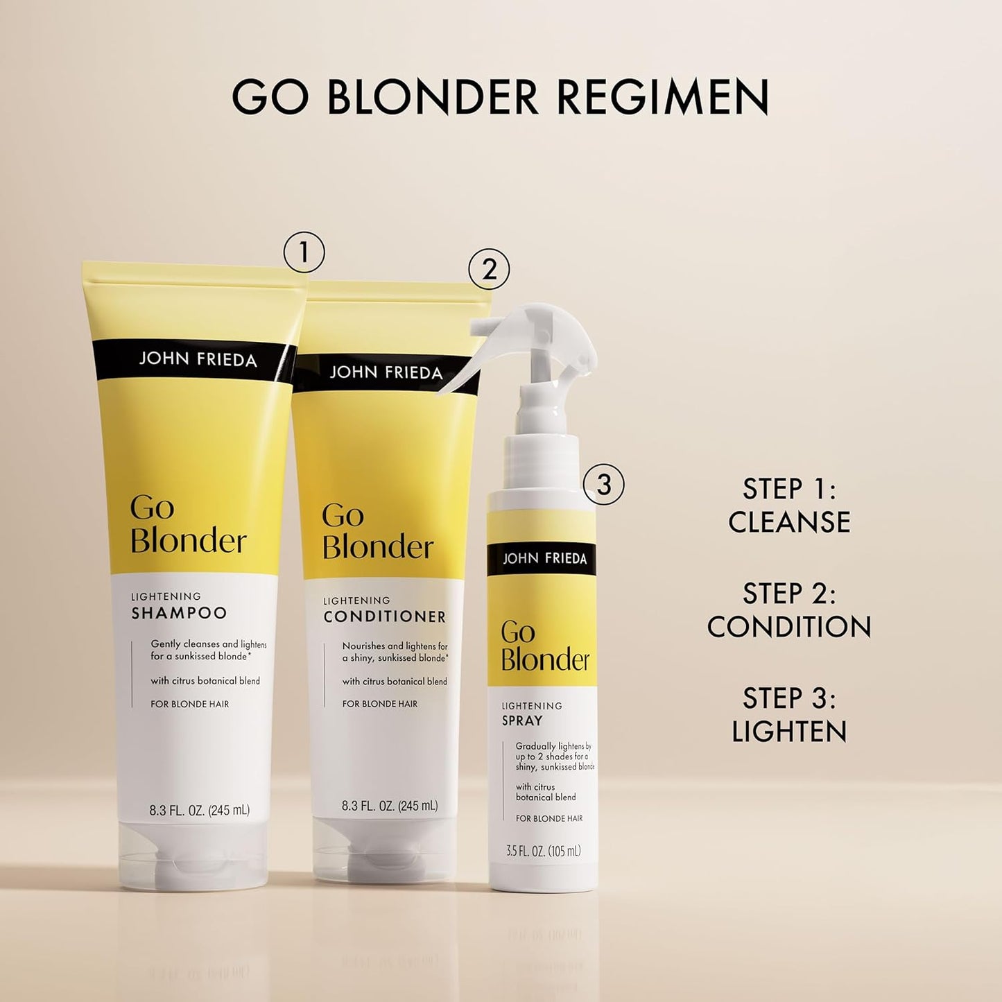 John Frieda Go Blonder Lightening Conditioner - Nourishing Blonde Conditioner, 8.3 Fl Oz