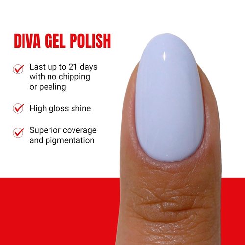 DND Gel Polish | Coquette Collection - Chip-Free UV/LED Nail Polish Duo in 107 Periwinkle Tides, 0.5 Fl Oz