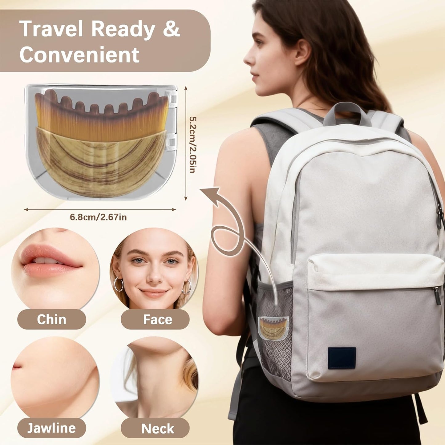 Skiennix Lymphatic Face Brush Set - Portable Chin & Neck Massager with Travel Case | 2PCS