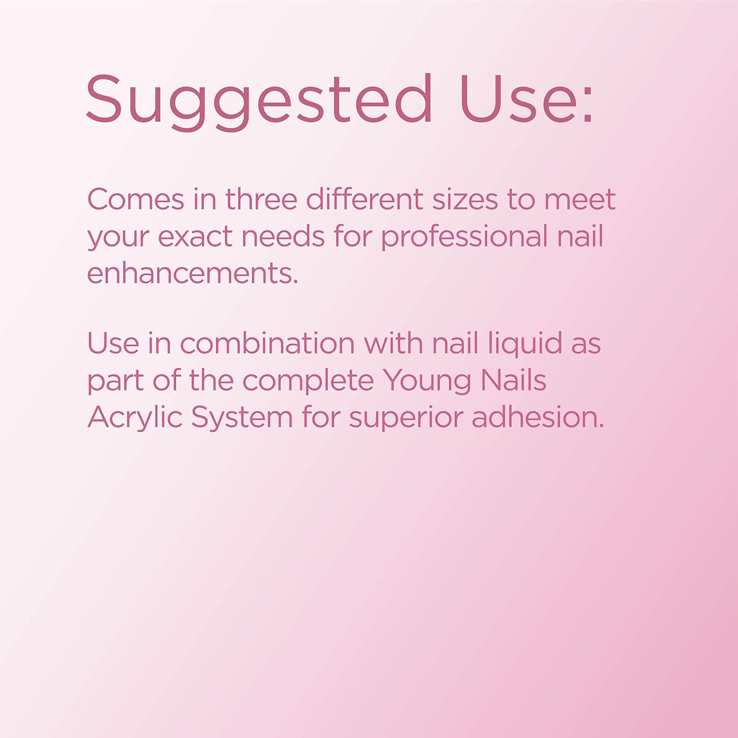 Young Nails Acrylic Core Powder - Professional Self-Leveling Nail Powder in Clear, Nude, Pink & White | 45g