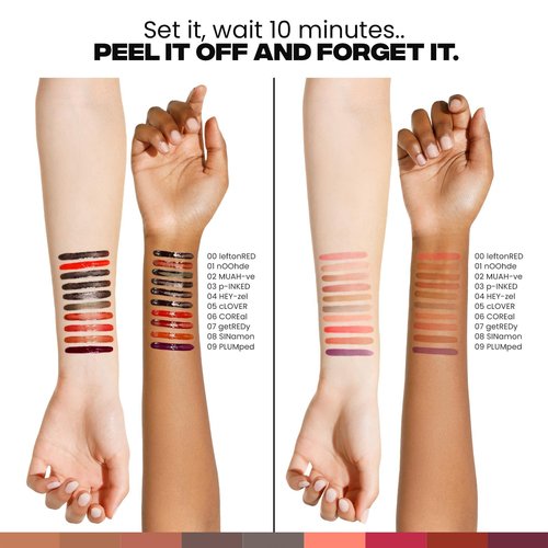 Sacheu Lip Liner STAY-N Peel Off Lip Stain — Long Lasting Waterproof Lip Tint with Hyaluronic Acid & Vitamin E — Transfer Proof Matte Finish, Vegan & Cruelty-Free (p-INKED)