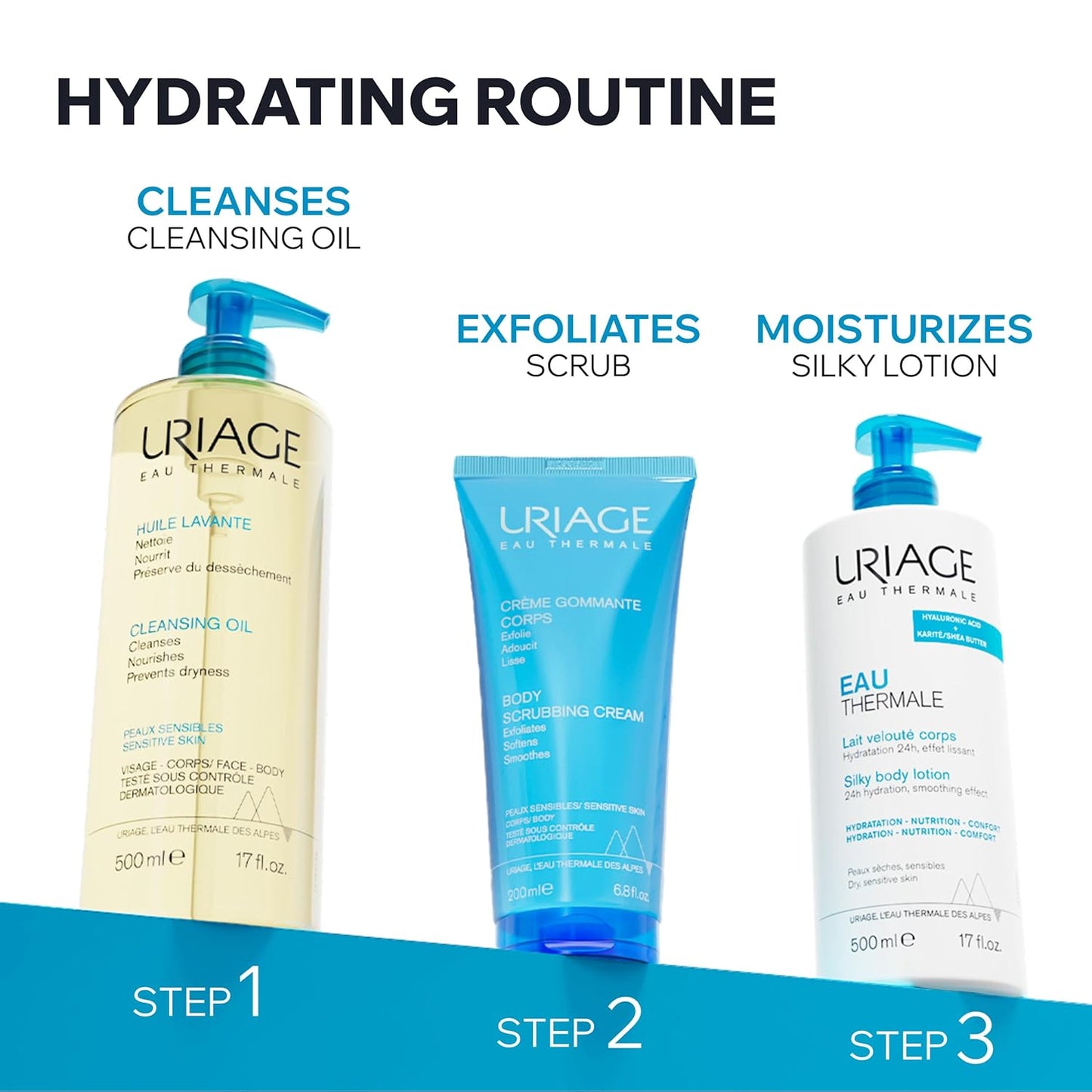 Uriage Moisturizing Body Lotion - Hydrating Shea Butter & Hyaluronic Acid Formula | 24-Hour Silky Hydration
