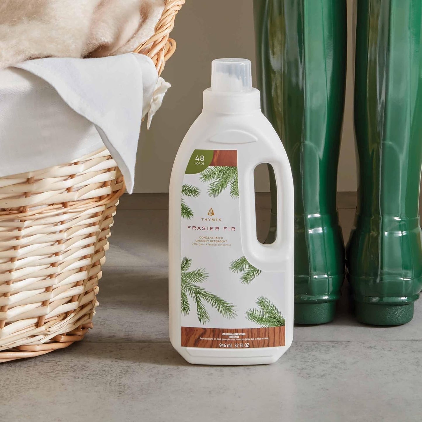 Thymes Laundry Detergent - Frasier Fir Scent - 32 Fl Oz | Eco-Friendly Cleaning Power