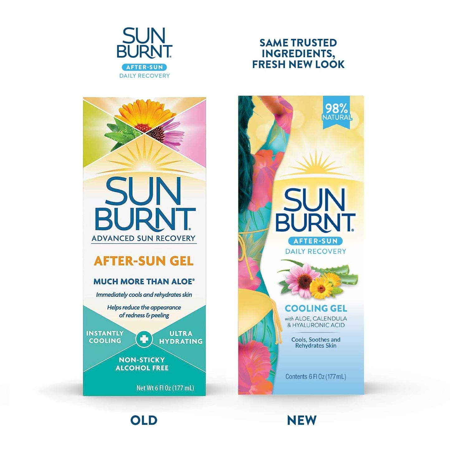 Sunburnt Aloe Vera Gel - Ultra Hydrating Formula for Soothing Skin - 6 Ounce Clear Bottle