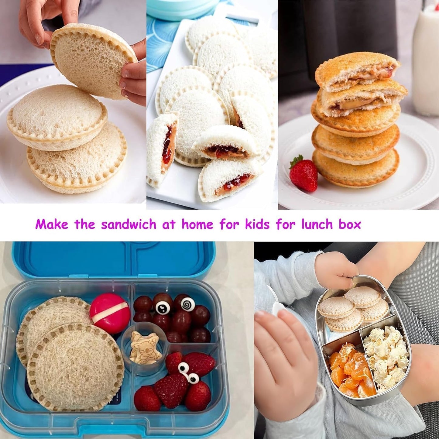 Uncrustable Sandwich Maker - Circle Shape 3.7 Inch Cutter & Sealer for Kids Lunchboxes | Green