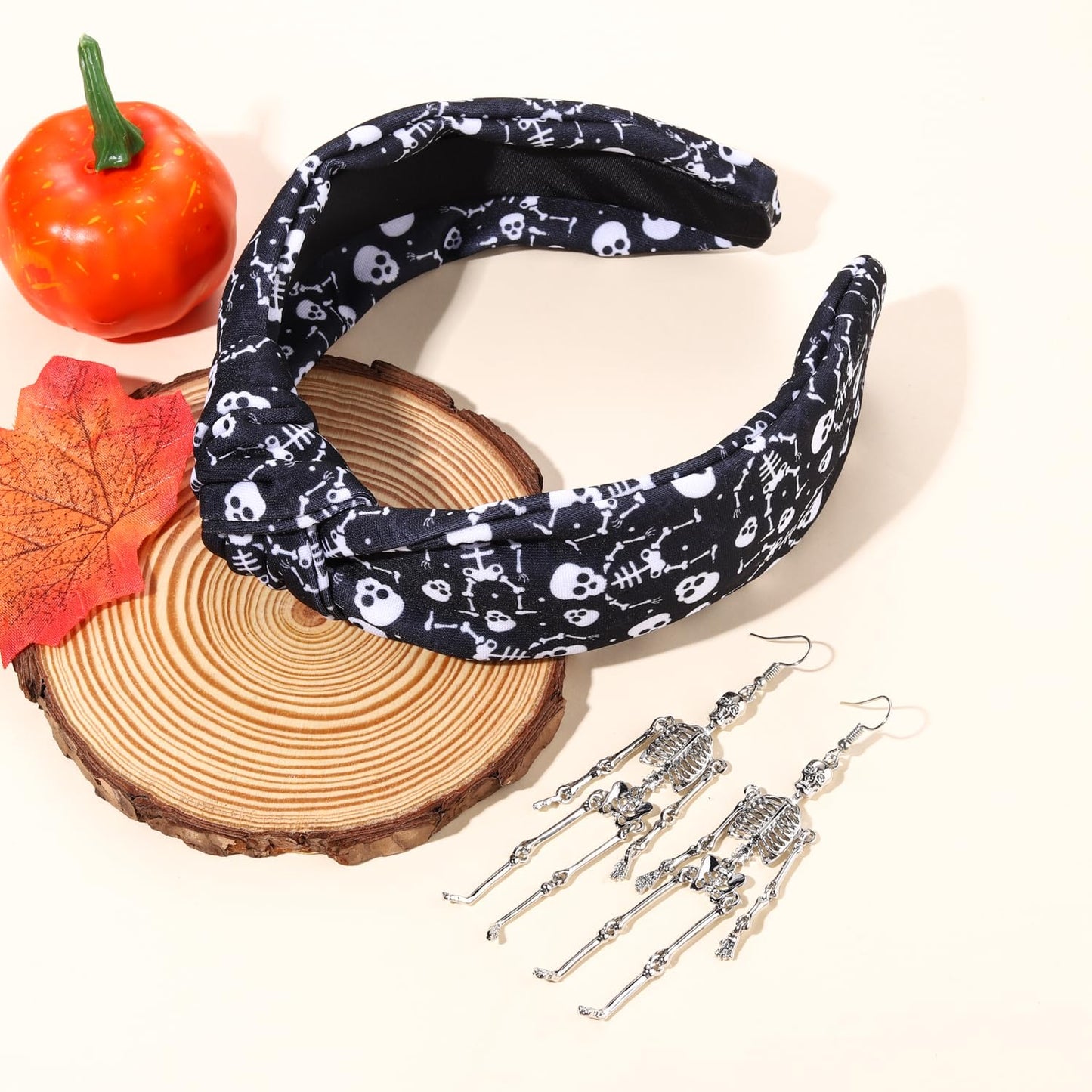 YAHPERN Halloween Headband for Women Halloween Accessories Spooky Ghost Pumpkin Candy Corn Knotted Headband Gothic Top Knot Headbands Halloween Outfits Holiday Party Gifts