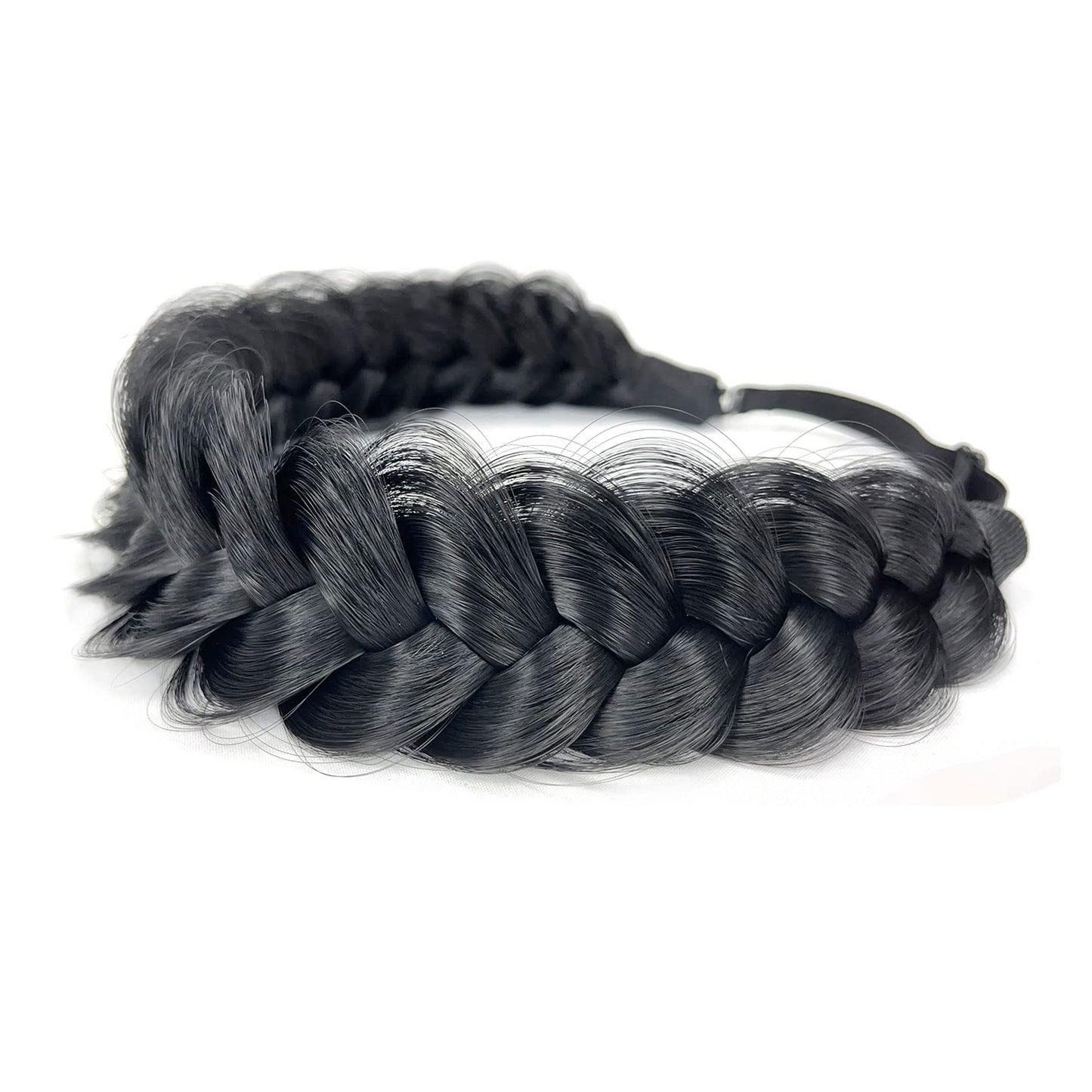 TOECWEGR Synthetic Hair Braided Headband Classic Wide Strands Wedding Disorderly Fluffy Braids Wig Band Women Beauty Accessory