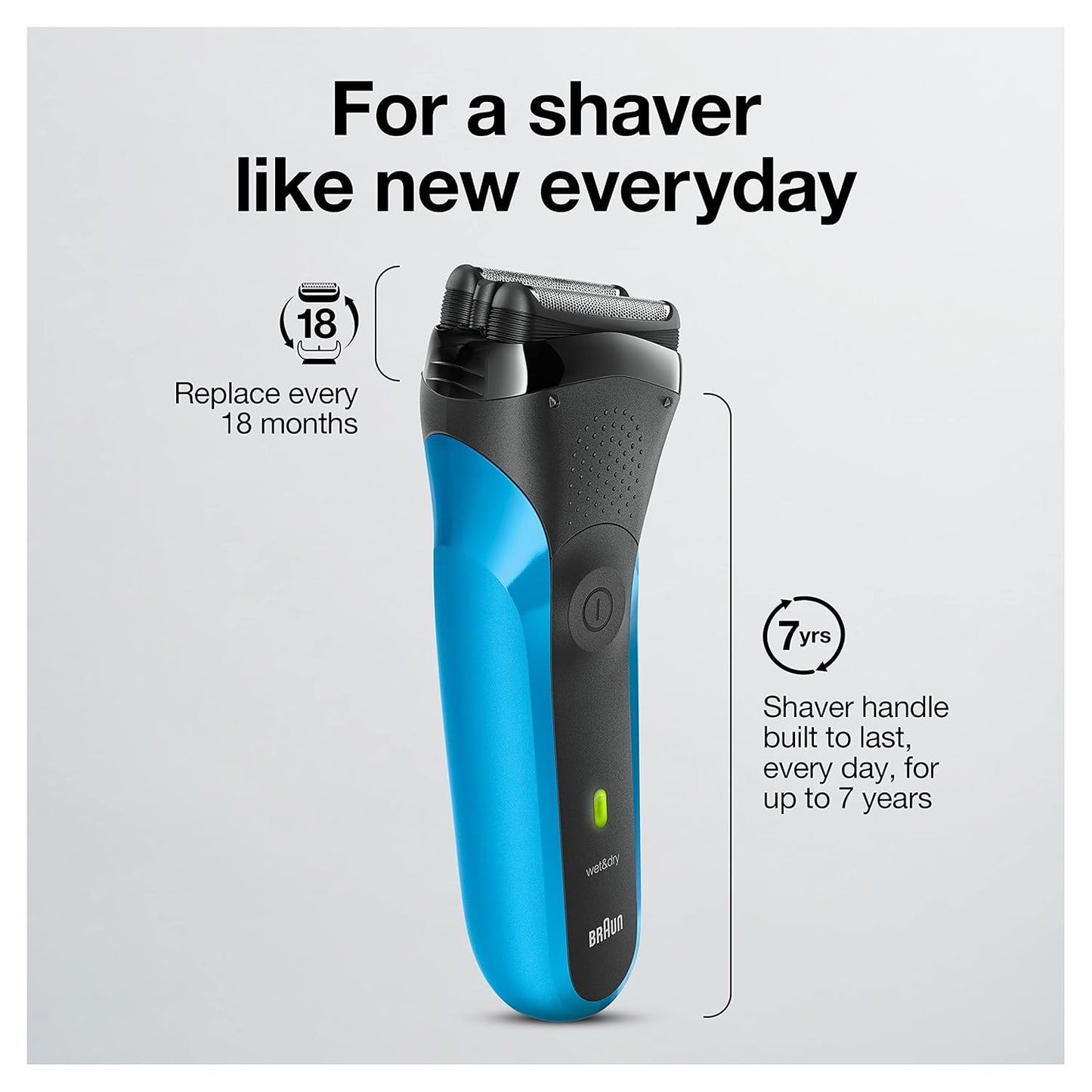 Braun Electric Razor - Series 3 310s Foil Shaver for Men | Rechargeable, Wet & Dry Use